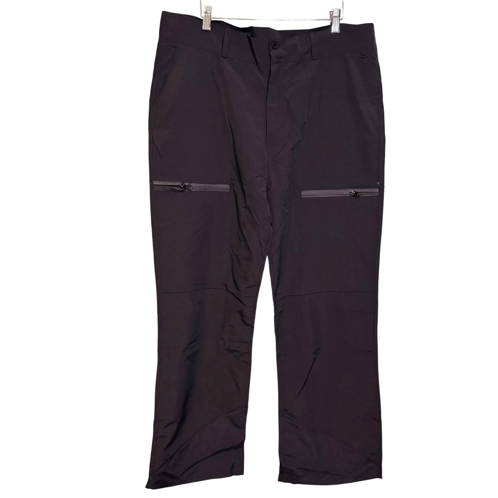 NWOT Mens Black Techwear Cargo Pants Lightweight Hiking Utility Trousers 2XL
